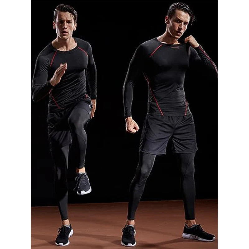 Athletic Men’s Long Sleeve Compression Shirt – Breathable Training Top for Gym, Running & Sports Performance