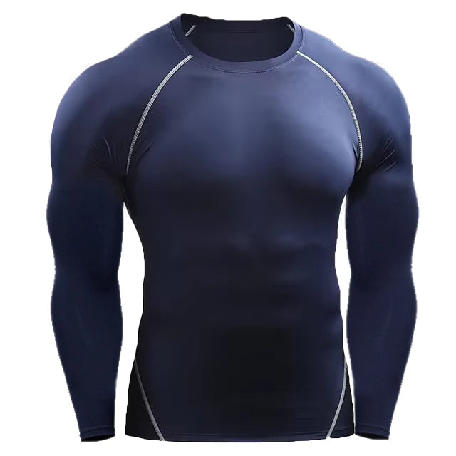 Athletic Men’s Long Sleeve Compression Shirt – Breathable Training Top for Gym, Running & Sports Performance
