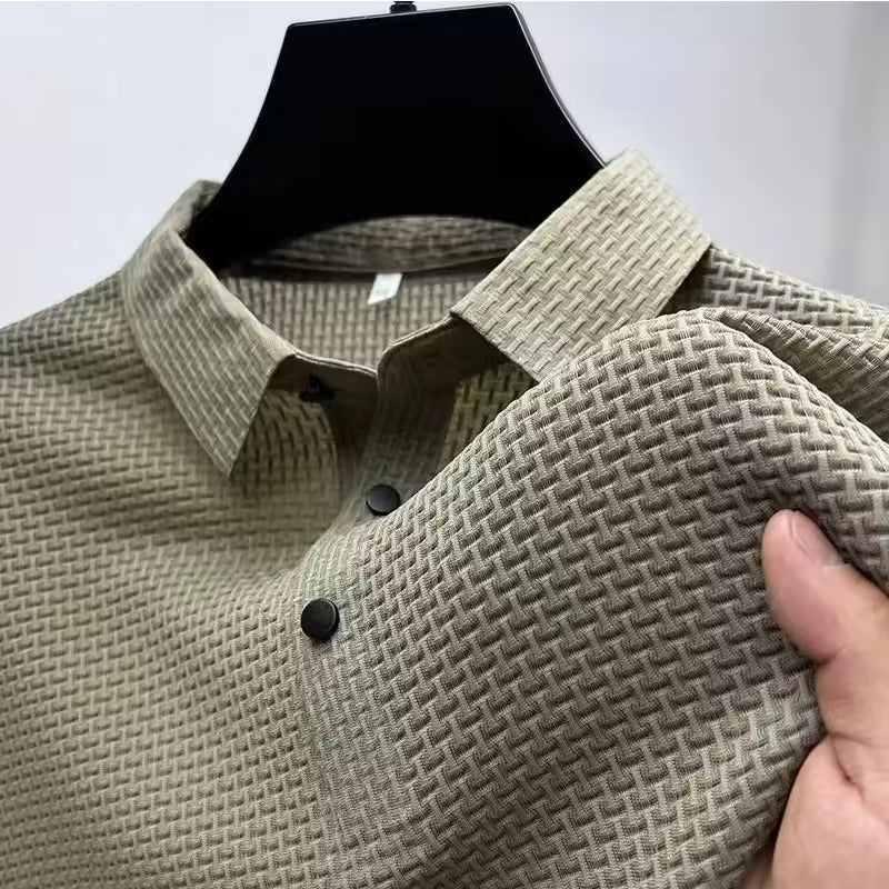Classic Men’s Polo Shirt with Short Sleeves – Comfortable, Versatile, and Stylish Business Casual Summer Shirt