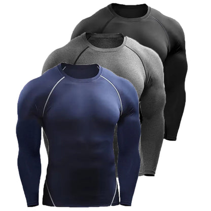 Athletic Men’s Long Sleeve Compression Shirt – Breathable Training Top for Gym, Running & Sports Performance