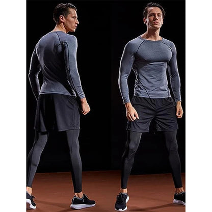 Athletic Men’s Long Sleeve Compression Shirt – Breathable Training Top for Gym, Running & Sports Performance