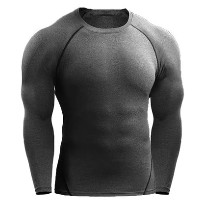Athletic Men’s Long Sleeve Compression Shirt – Breathable Training Top for Gym, Running & Sports Performance