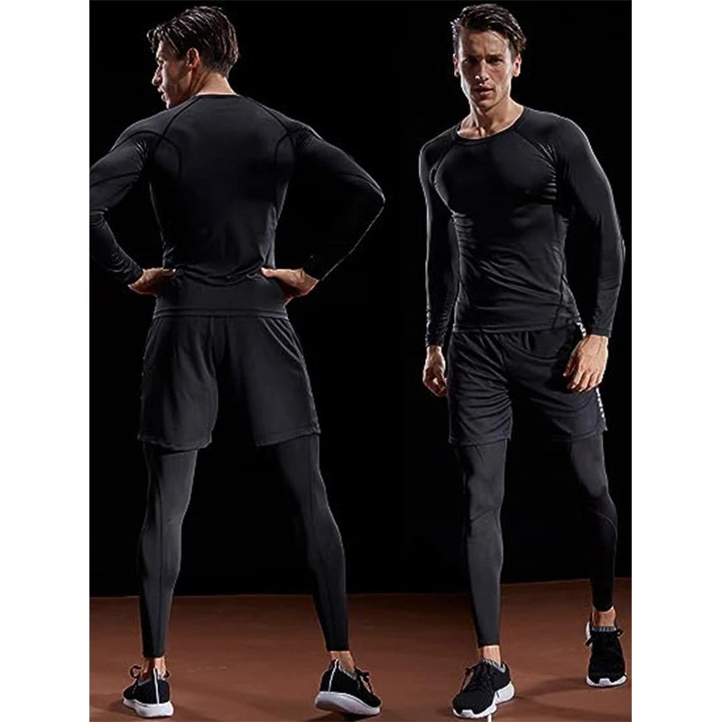 Athletic Men’s Long Sleeve Compression Shirt – Breathable Training Top for Gym, Running & Sports Performance