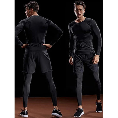Athletic Men’s Long Sleeve Compression Shirt – Breathable Training Top for Gym, Running & Sports Performance