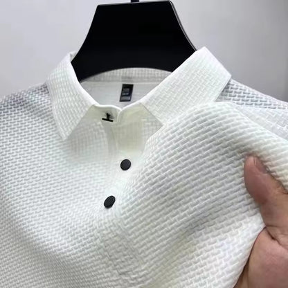Classic Men’s Polo Shirt with Short Sleeves – Comfortable, Versatile, and Stylish Business Casual Summer Shirt