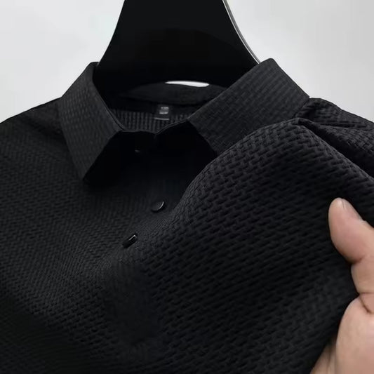 Classic Men’s Polo Shirt with Short Sleeves – Comfortable, Versatile, and Stylish Business Casual Summer Shirt