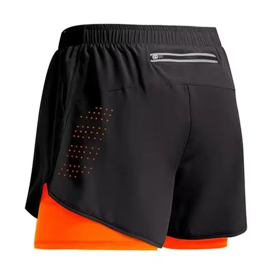 Men’s 2-in-1 Training Shorts with Built-In Pocket – Quick Dry Double-Layer Fitness, Running & Gym Shorts for Summer