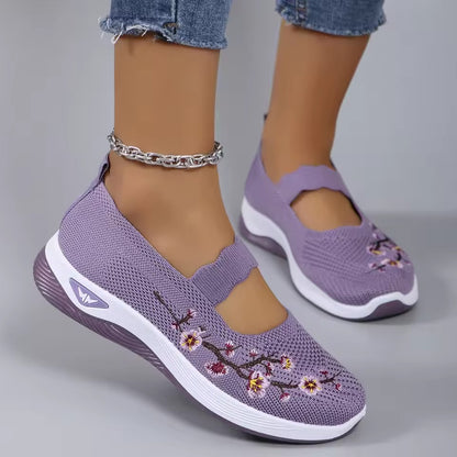 Women’s Summer Breathable Mesh Flats – Lightweight Casual Slip-On Walking Shoes for Everyday Comfort