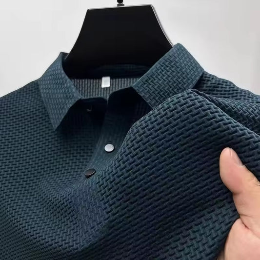 Classic Men’s Polo Shirt with Short Sleeves – Comfortable, Versatile, and Stylish Business Casual Summer Shirt