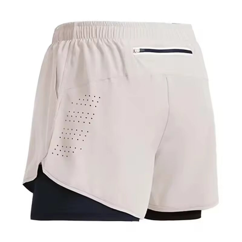 Men’s 2-in-1 Training Shorts with Built-In Pocket – Quick Dry Double-Layer Fitness, Running & Gym Shorts for Summer