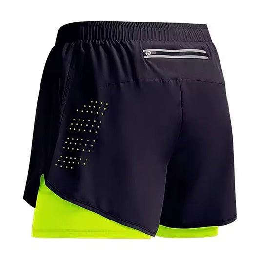 Men’s 2-in-1 Training Shorts with Built-In Pocket – Quick Dry Double-Layer Fitness, Running & Gym Shorts for Summer