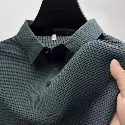 Classic Men’s Polo Shirt with Short Sleeves – Comfortable, Versatile, and Stylish Business Casual Summer Shirt