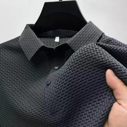 Classic Men’s Polo Shirt with Short Sleeves – Comfortable, Versatile, and Stylish Business Casual Summer Shirt